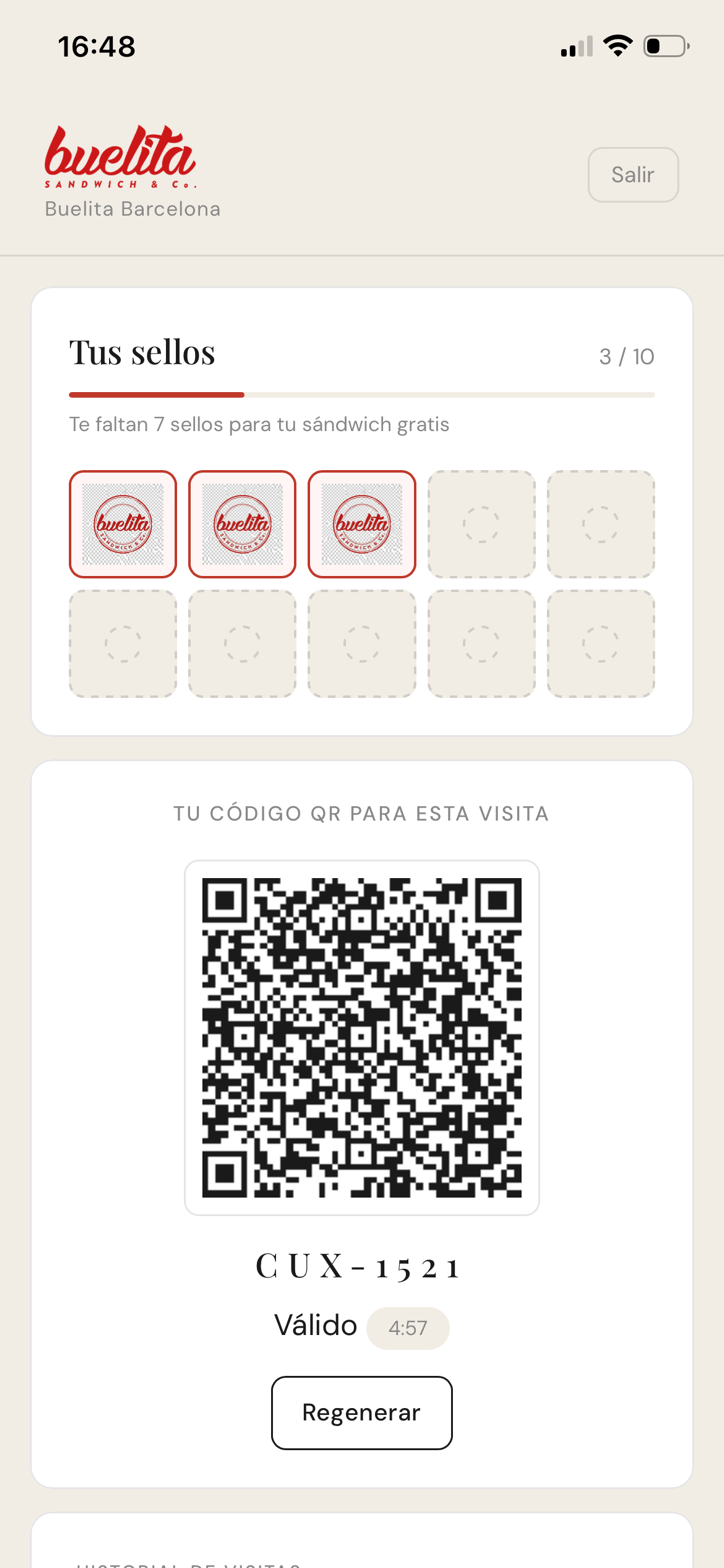 Club Buelita — tarjeta de sellos y QR